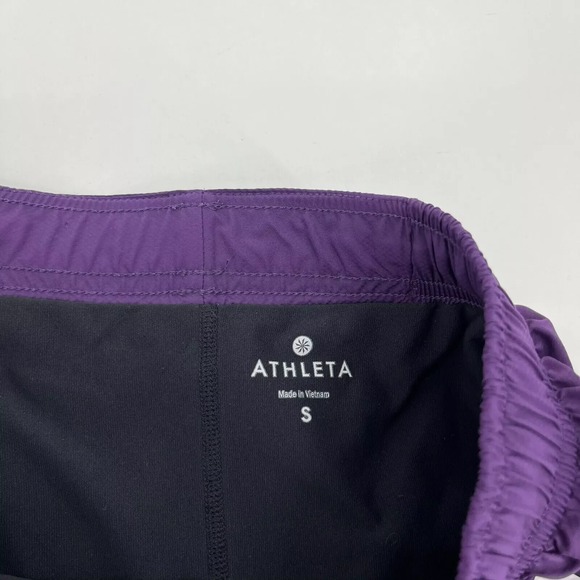 Athleta Active Shorts Women's Size‎ S Purple Zip Pocket Lined Gym Yoga - Picture 5 of 9